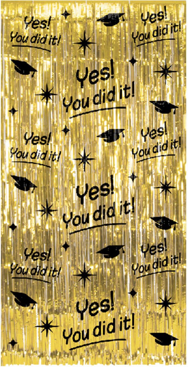 Deurgordijn Geslaagd Goud Zwart