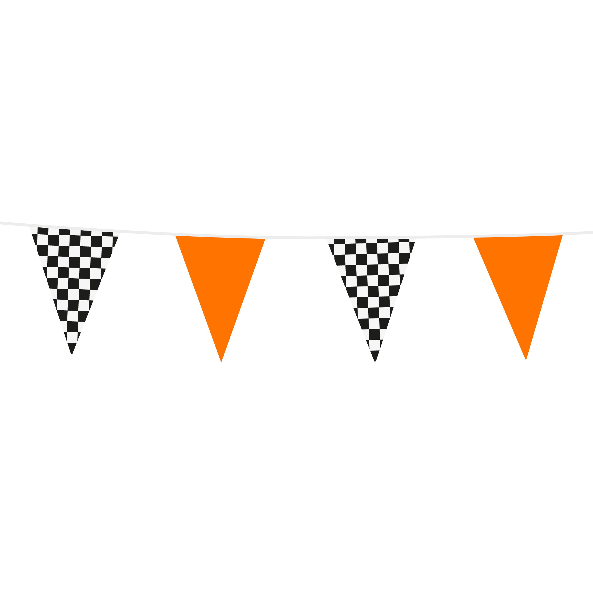 Slinger vlaggenlijn Race - Zwart / Wit / Oranje