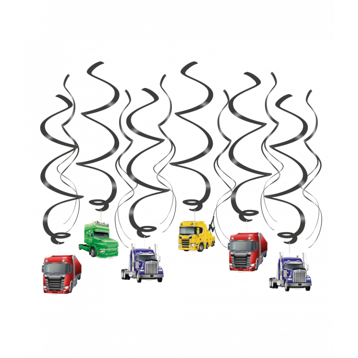 Hangdecoratie swirls truck