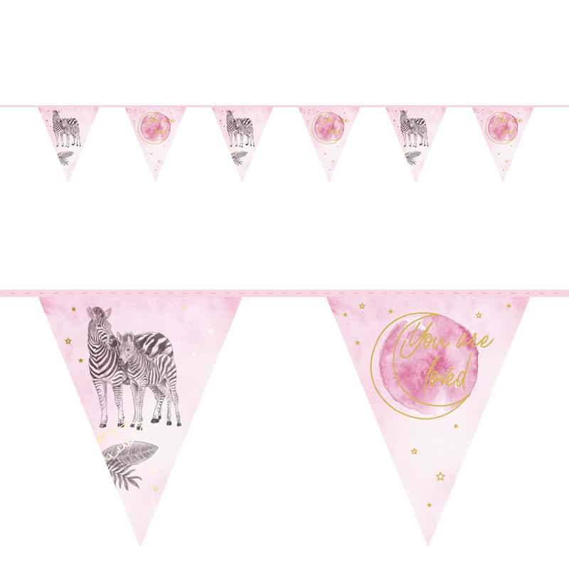 Vlaggenlijn baby safari pink