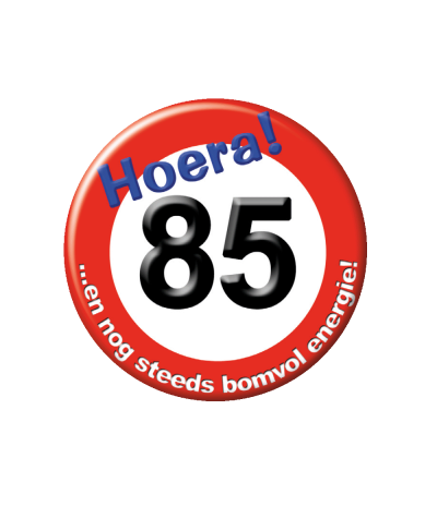Button Verkeersbord 85 Jaar