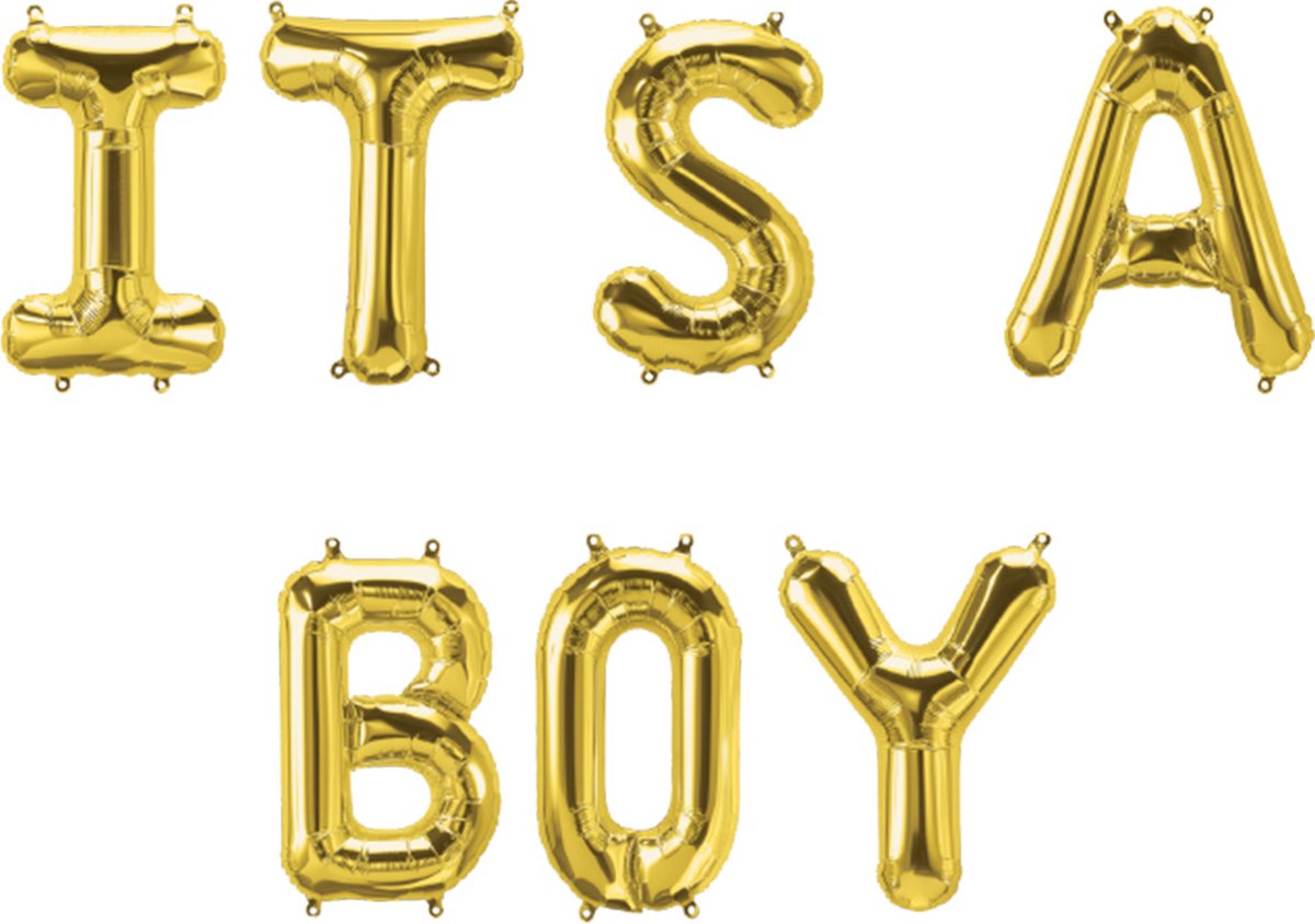 It's A Boy Folieballonnen set goud