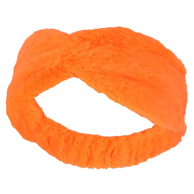 Party Hoofdband Bont Fluor Oranje