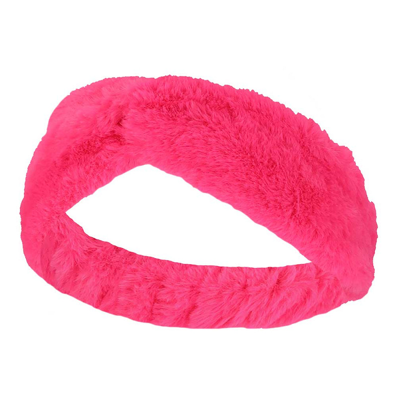 Party Hoofdband Bont Fluor Roze
