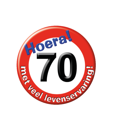Button Verkeersbord 70 Jaar