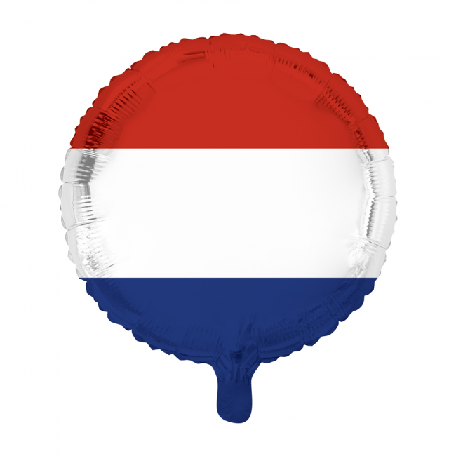Folie Ballon Nederlandse vlag 46 cm - rood wit blauw