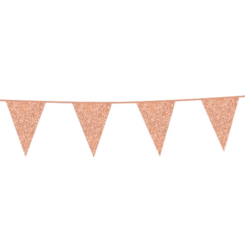 Vlaggenlijn glitter rosé goud