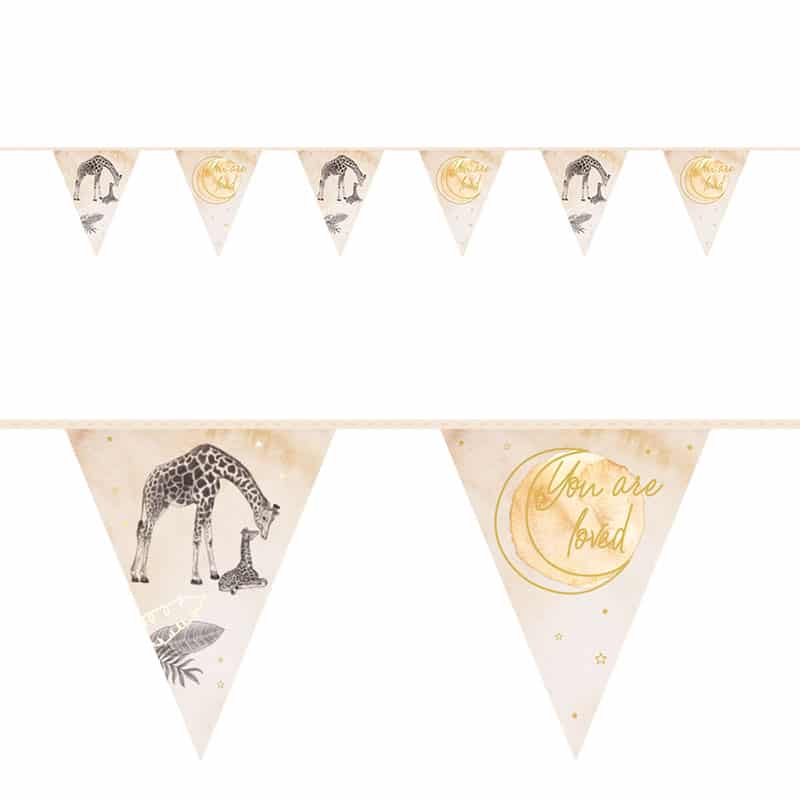 Vlaggenlijn baby safari naturel