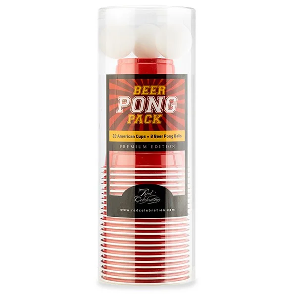 Beer Pong Pack Premium Edition - 22 Red Cups + 3 Bier Pong ballen | Red Celebration