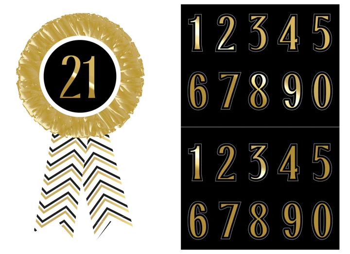 Gouden Rozet Leeftijden 15cm