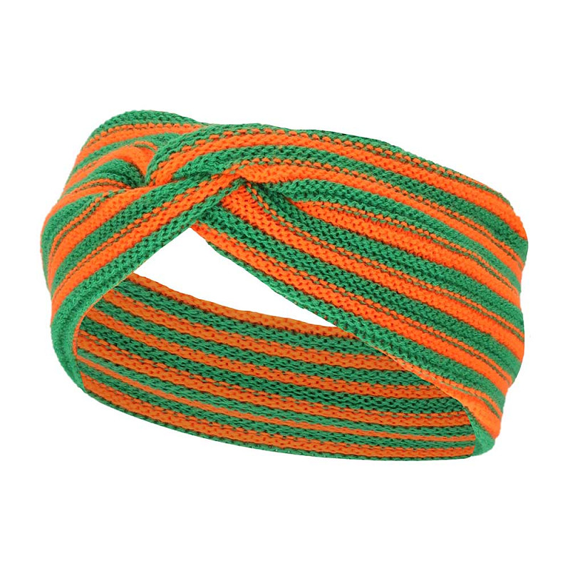 Party Gebreide Hoofdband Oranje & Groen (Kruikenstad)