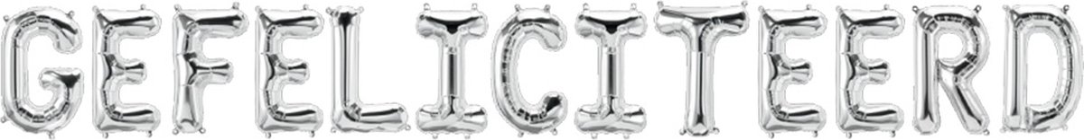 Gefeliciteerd folieballonnen set zilver 41cm