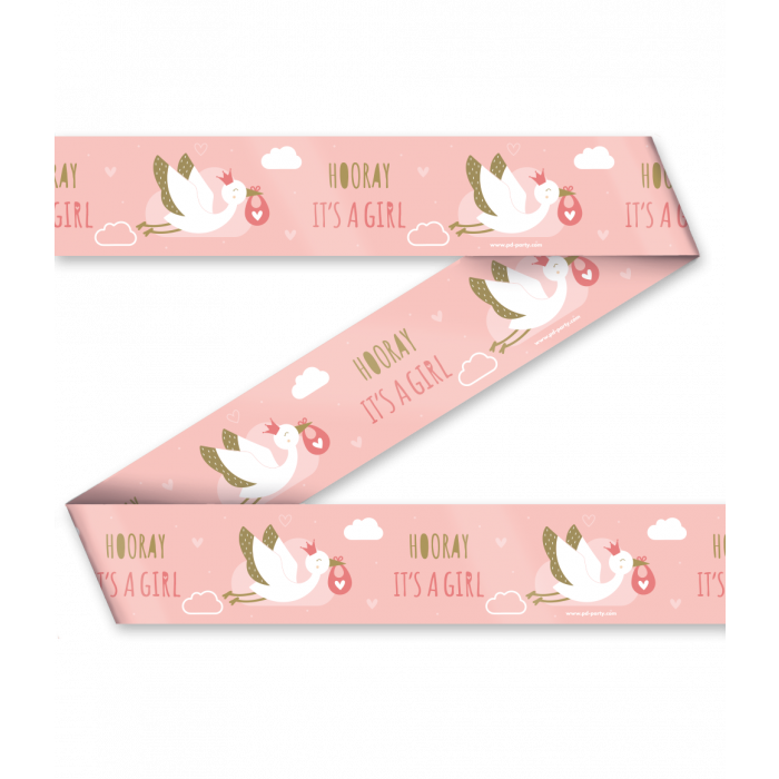 Party Tape Geboorte meisje - Hooray It's a girl!
