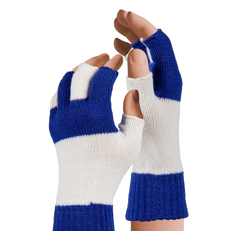 Party Vingerloze Handschoenen Kobaltblauw & Wit