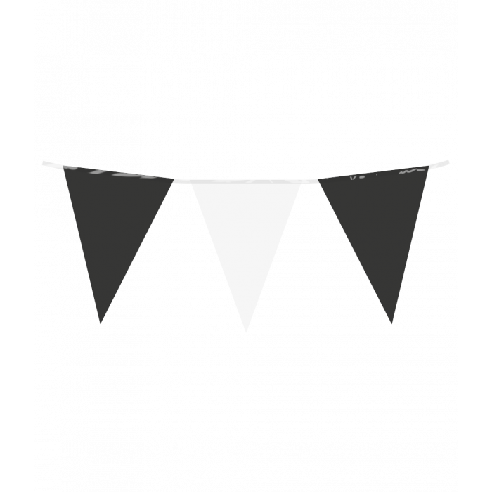 Slinger Vlaggenlijn 10 M - Zwart / Wit