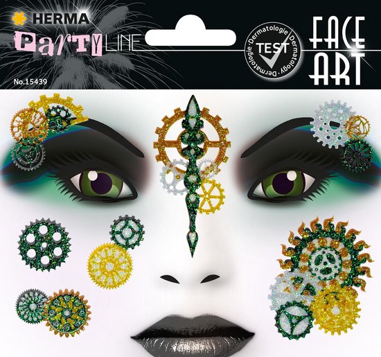 Face Art Glitter sticker Steampunk Marie