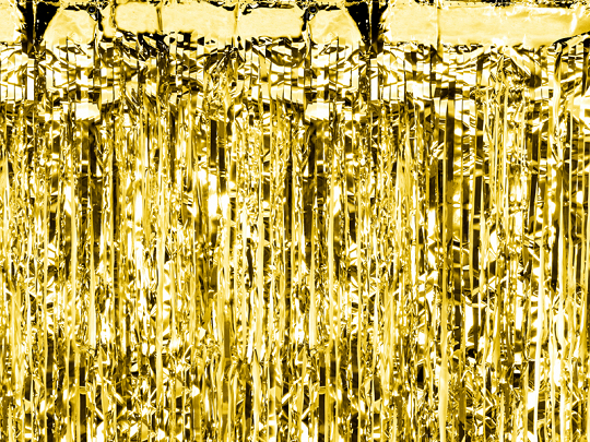 Feest gordijn folie 90x250cm Goud
