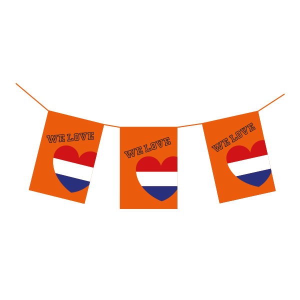 Slinger XL vlaggenlijn - oranje we love