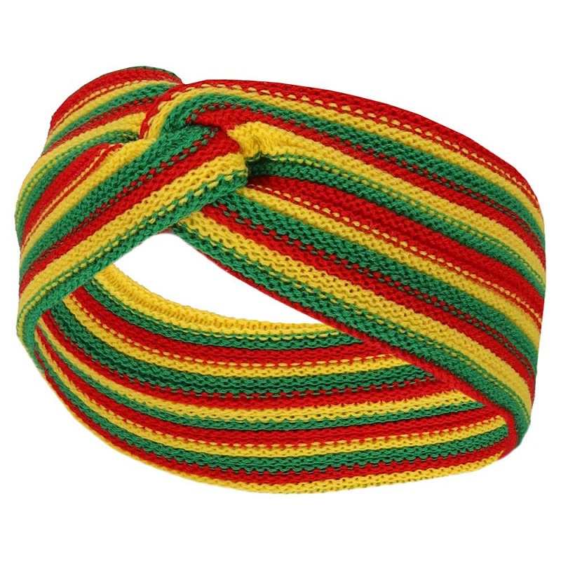Party Gebreide Hoofdband Rood / Geel & Groen (Limburg)