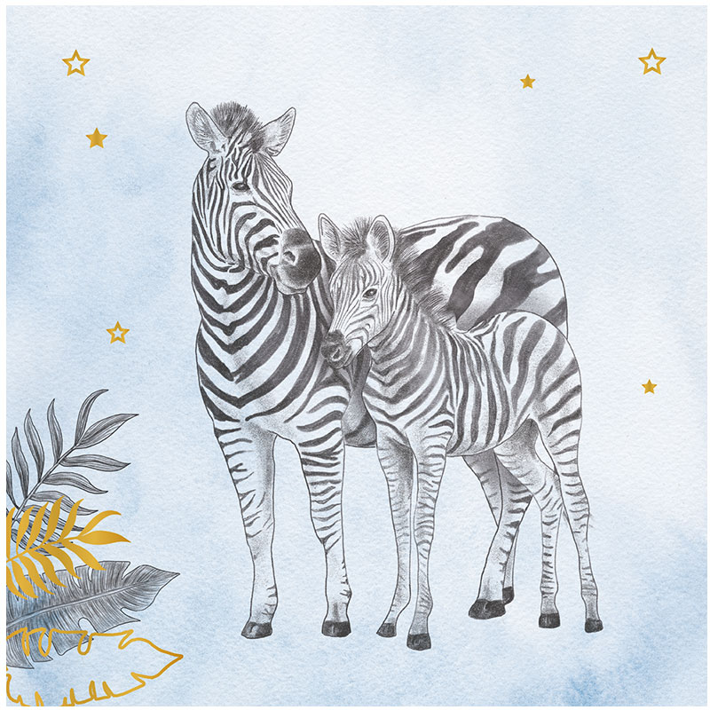 Servetten Babyshower Safari Blauw