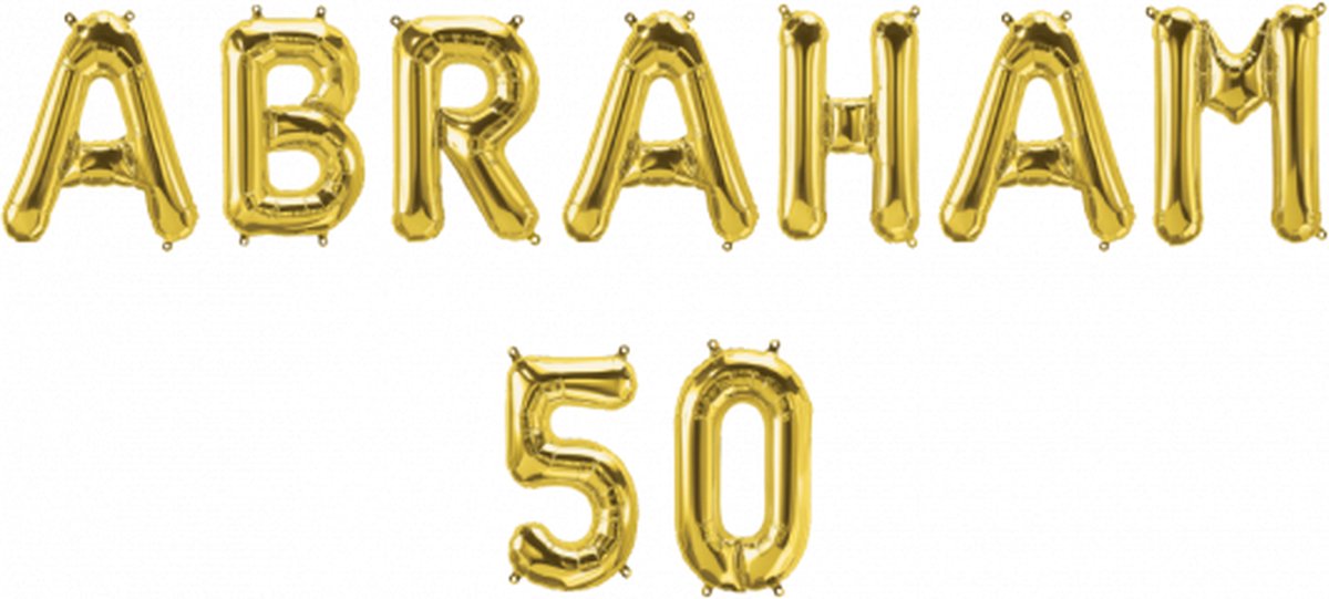 Abraham 50 folieballonnen set goud 41cm