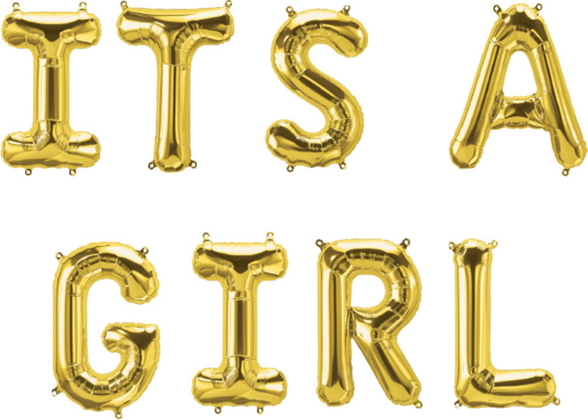 It's A Girl Folieballonnen set goud