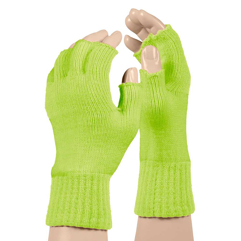 Party Vingerloze Handschoenen Fluor Geel