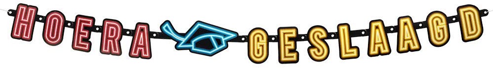 Letterslinger Hoera Geslaagd Neon