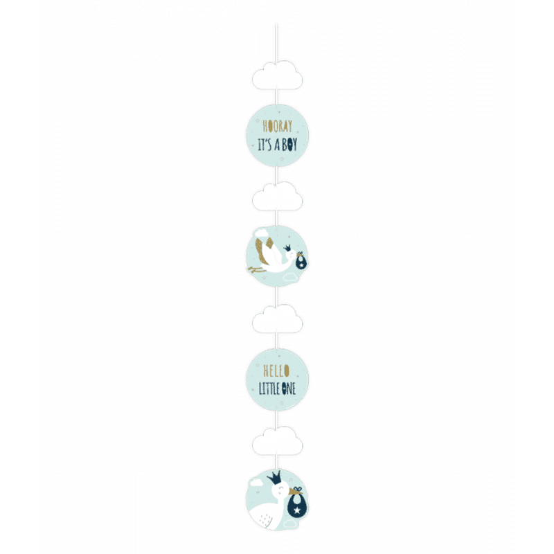 Hang decoratie - Geboorte jongen - Hooray It's a boy!