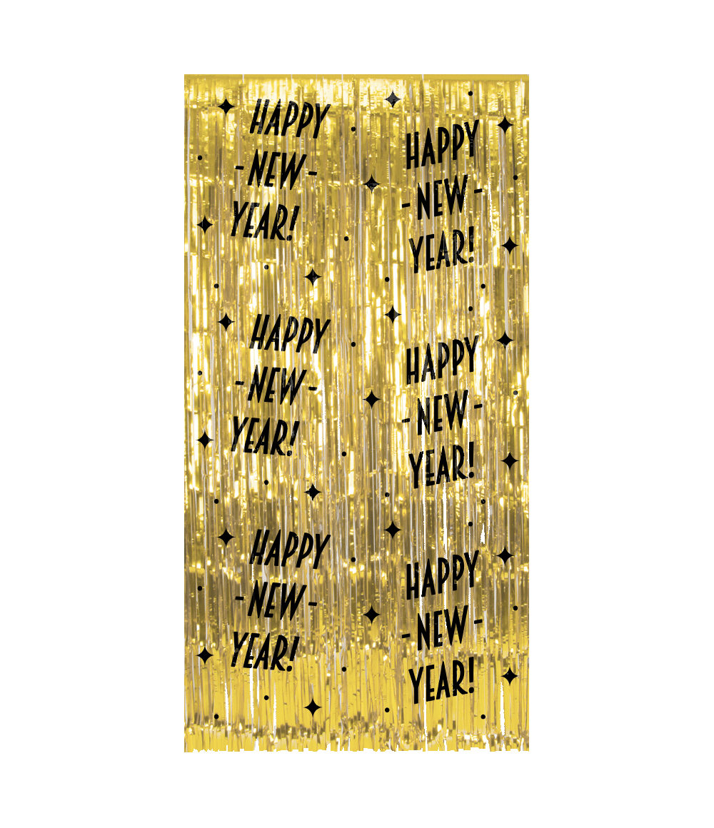 Deurgordijn Happy New Year 2m x 1m