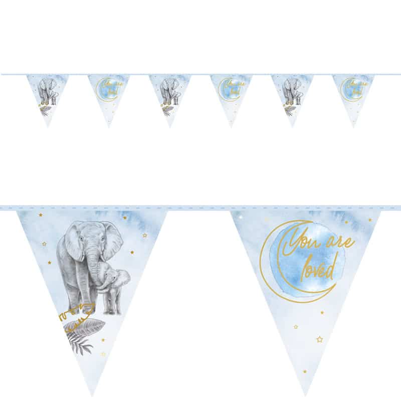 Vlaggenlijn baby safari blauw