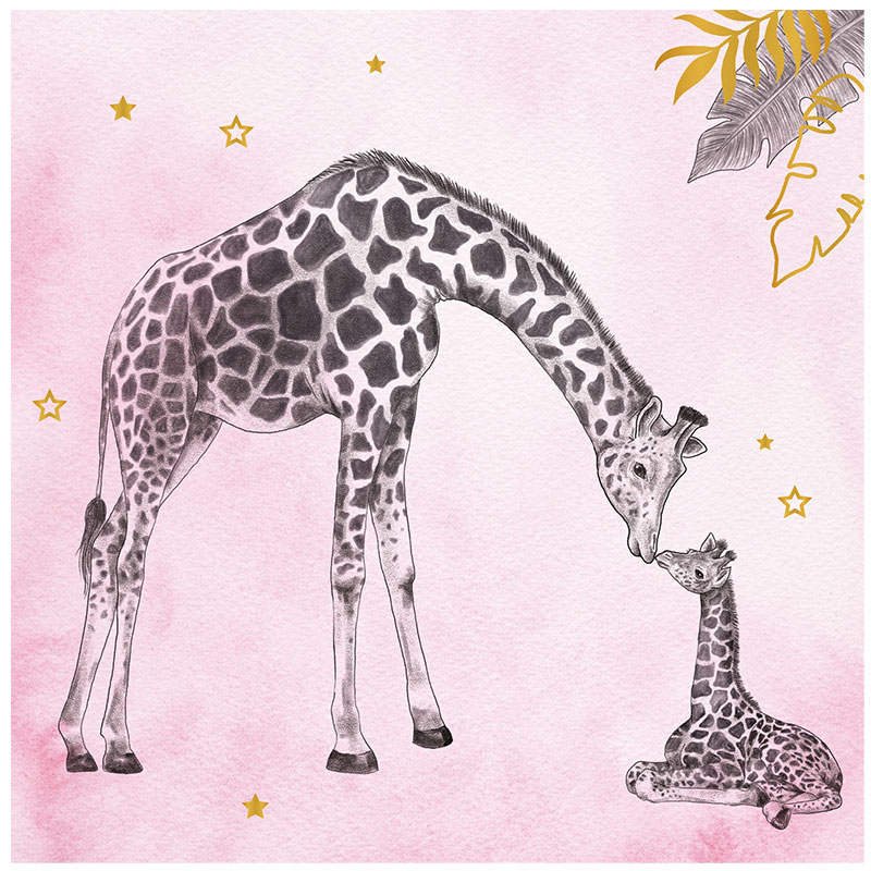 Servetten Babyshower Safari Roze